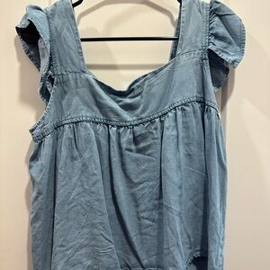 Hayden Light Blue Ruffle Sleeve Blouse